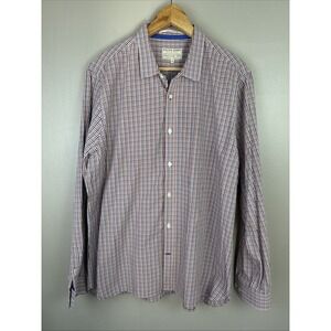 Racing Green British Style Long Sleeve‎ Button Up Shirt Size XXL Gingham Preppy